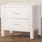 Baxton Studio Laria 2-Drawer Upholstered Nightstand in White, , large