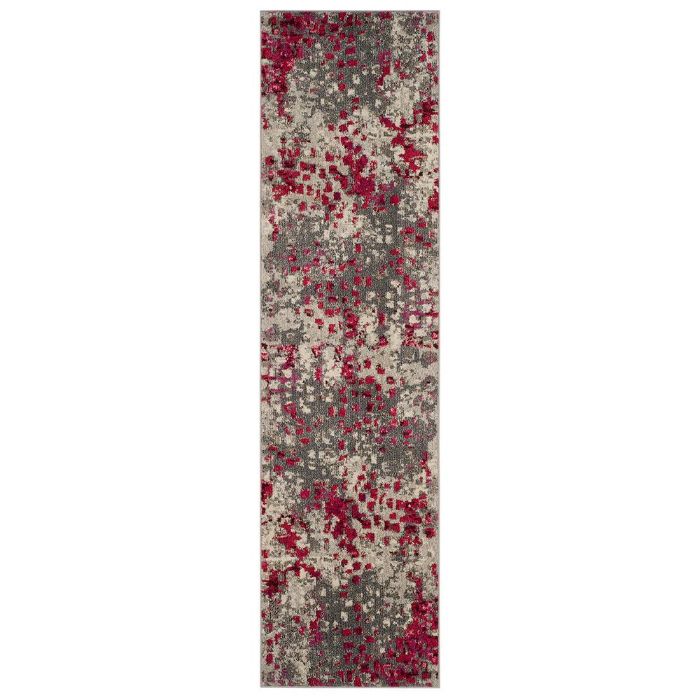 Safavieh Monaco MNC225R-212 2&#39;2&quot; x 12&#39; Grey/Fuchsia Runner, , large