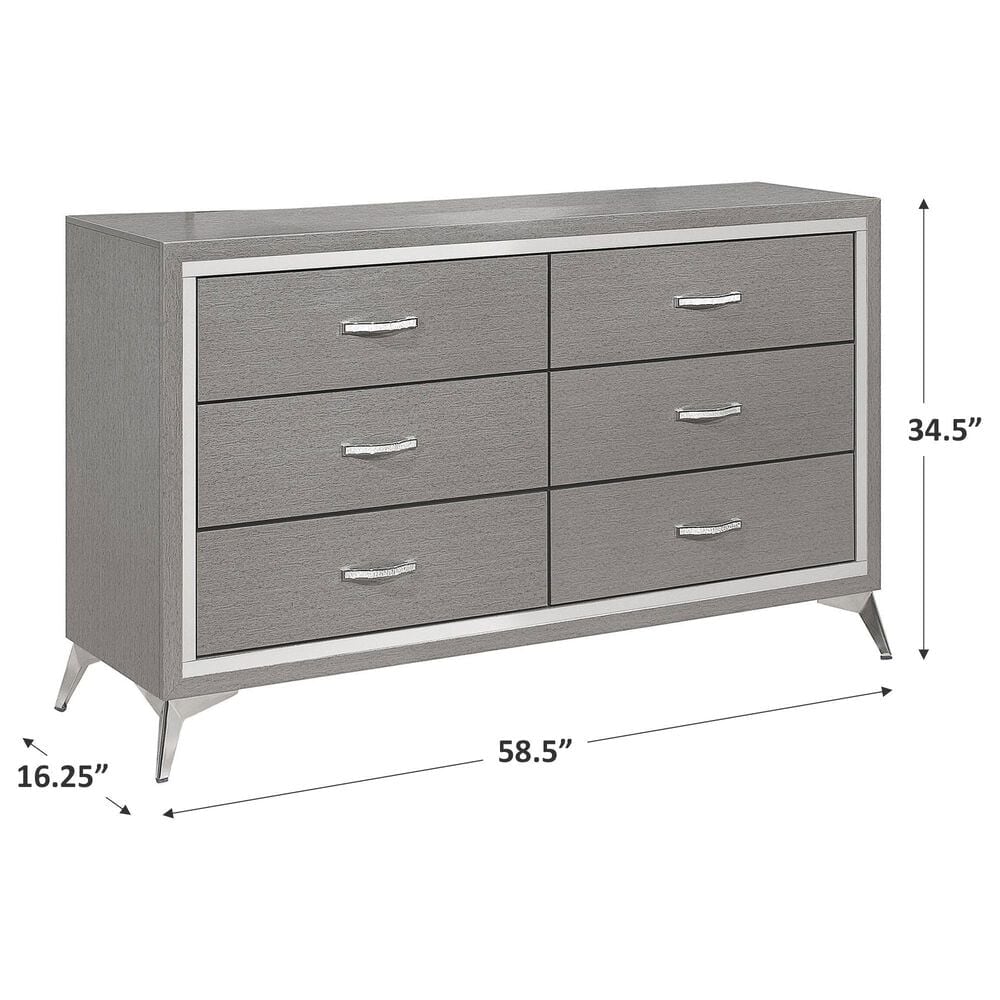 New Heritage Design Huxley 6-Drawer Dresser in Gray, , large