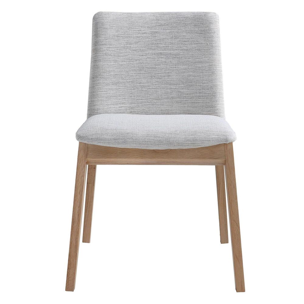 Moe"s Home Collection Deco Dining Chair with Grey Cushion in White Oak, , large
