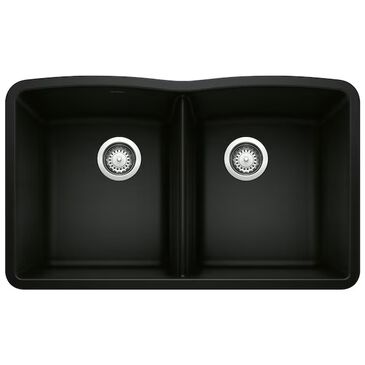 Blanco Diamond 32" Equal Double Bowl Kitchen Sink in Coal Black, , large