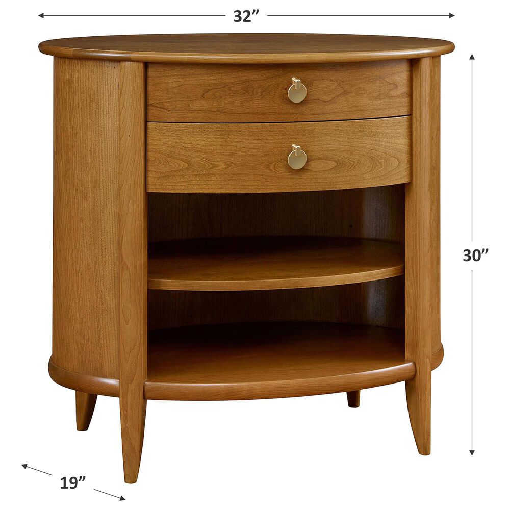Stickley Furniture Martine 2-Drawer Oval Nightstand in Coventry, , large
