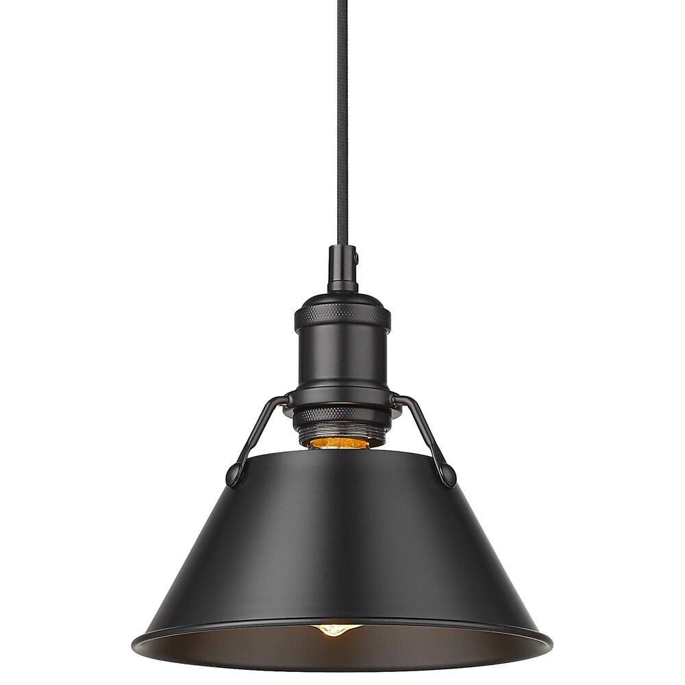 Golden Lighting Orwell 1-Light Small Pendant in Matte Black, , large