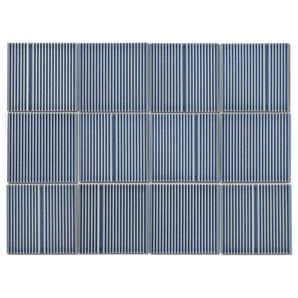 Emser Kanji Nasu 4" x 4" Square on 12" x 16" Glossy Porcelain Mosaic Sheet, , large