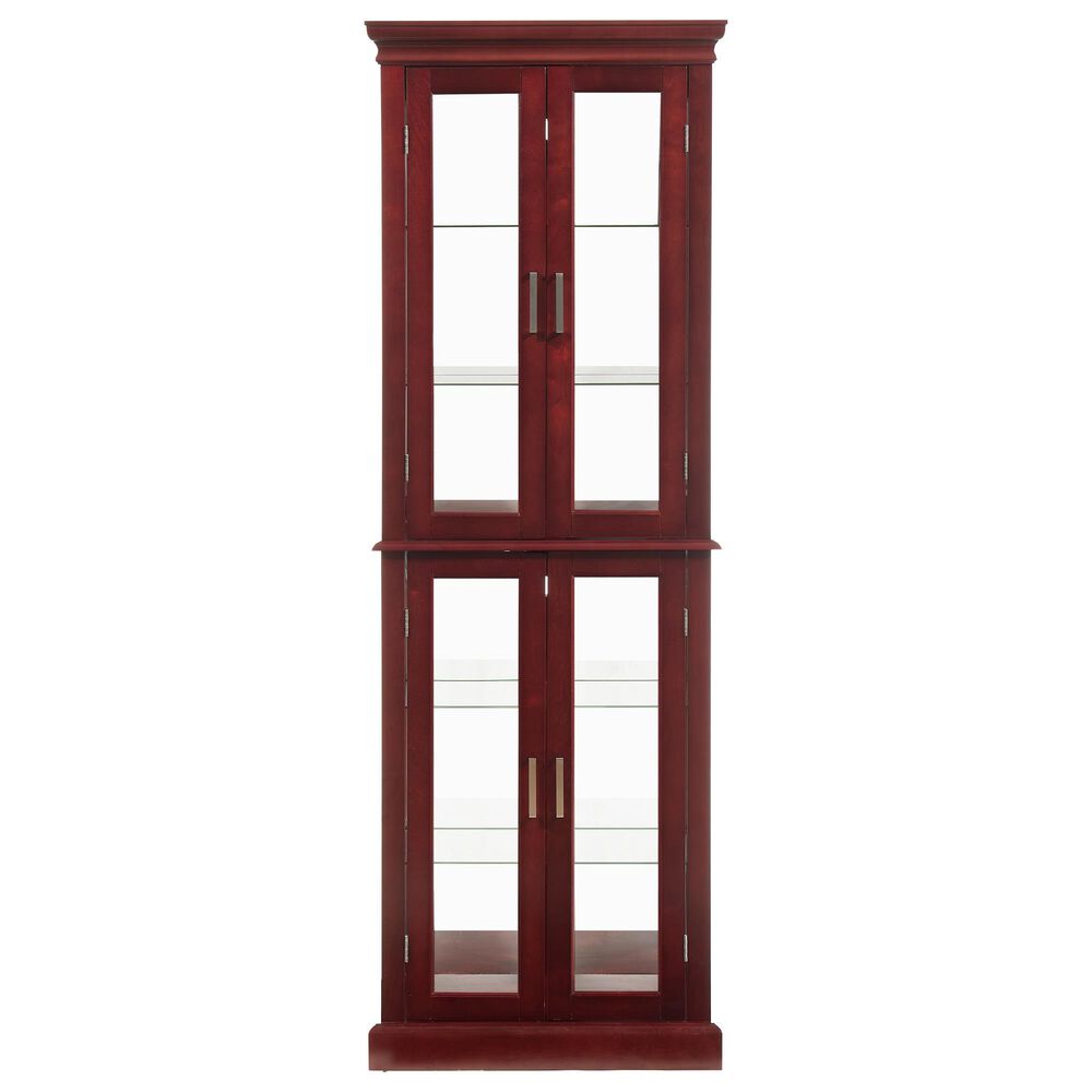 GigaCloud Curio Cabinet with Light in Cherry, , large