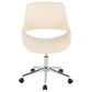 LumiSource Fabrico Swivel Office Chair with Cream Faux Leather Cushion in Chrome, , large