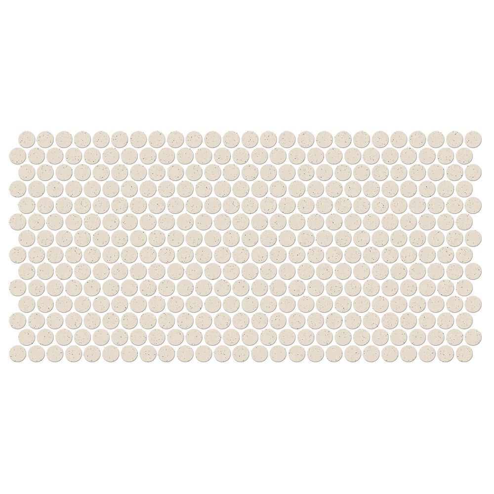 Dal-Tile Keystones Pepper White 1" Penny Round on 10" x 22" Porcelain Mosaic Sheet, , large