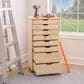 Linon Home Decor Cary 8-Drawer Rolling Cart in Unfinished, , large