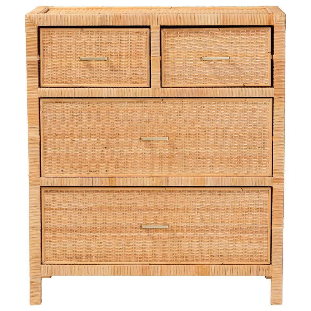 Baxton Studio Vaere 4-Drawer Storage Cabinet in Natural Brown, , large