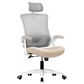 HOMLUX Swivel Ergonomic Office Chair with Headrest Lumbar Support in Beige, , large