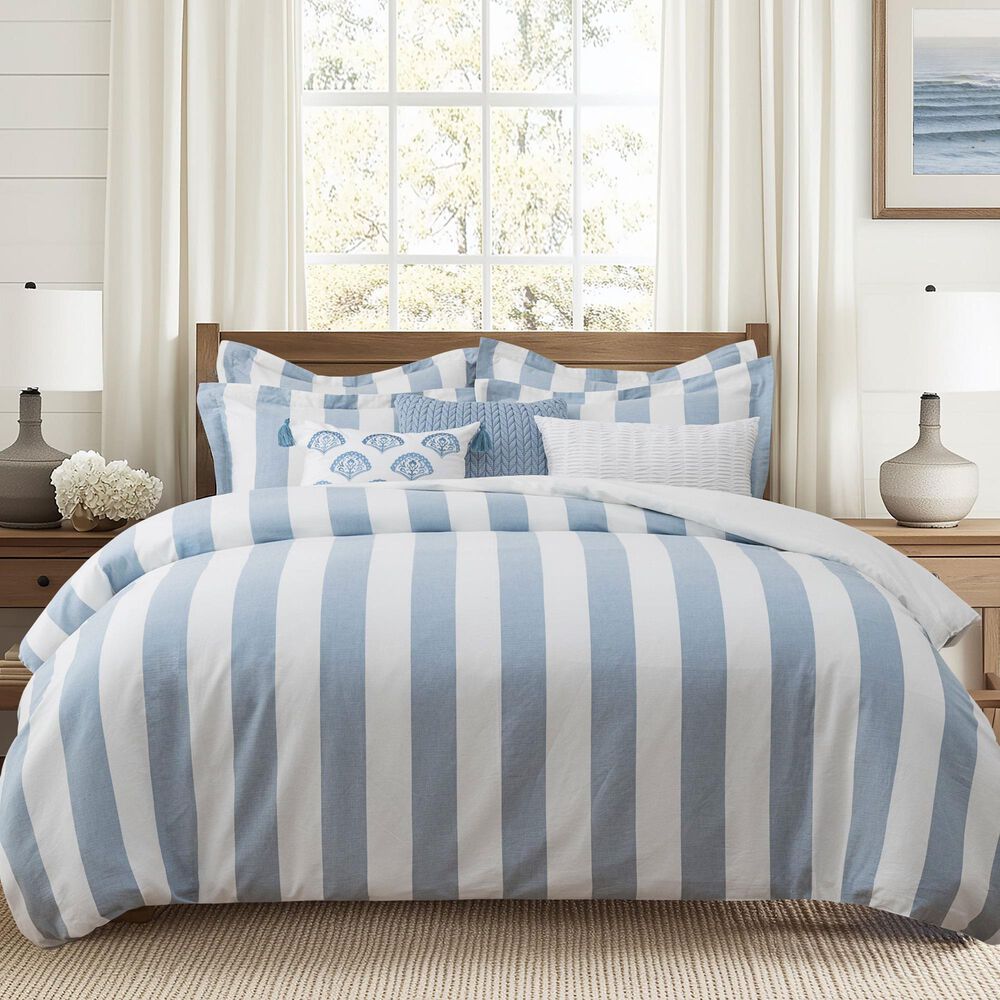 Levtex Cabana Woven 3-Piece King Comforter Set in Coastal Blue and Crisp White, , large