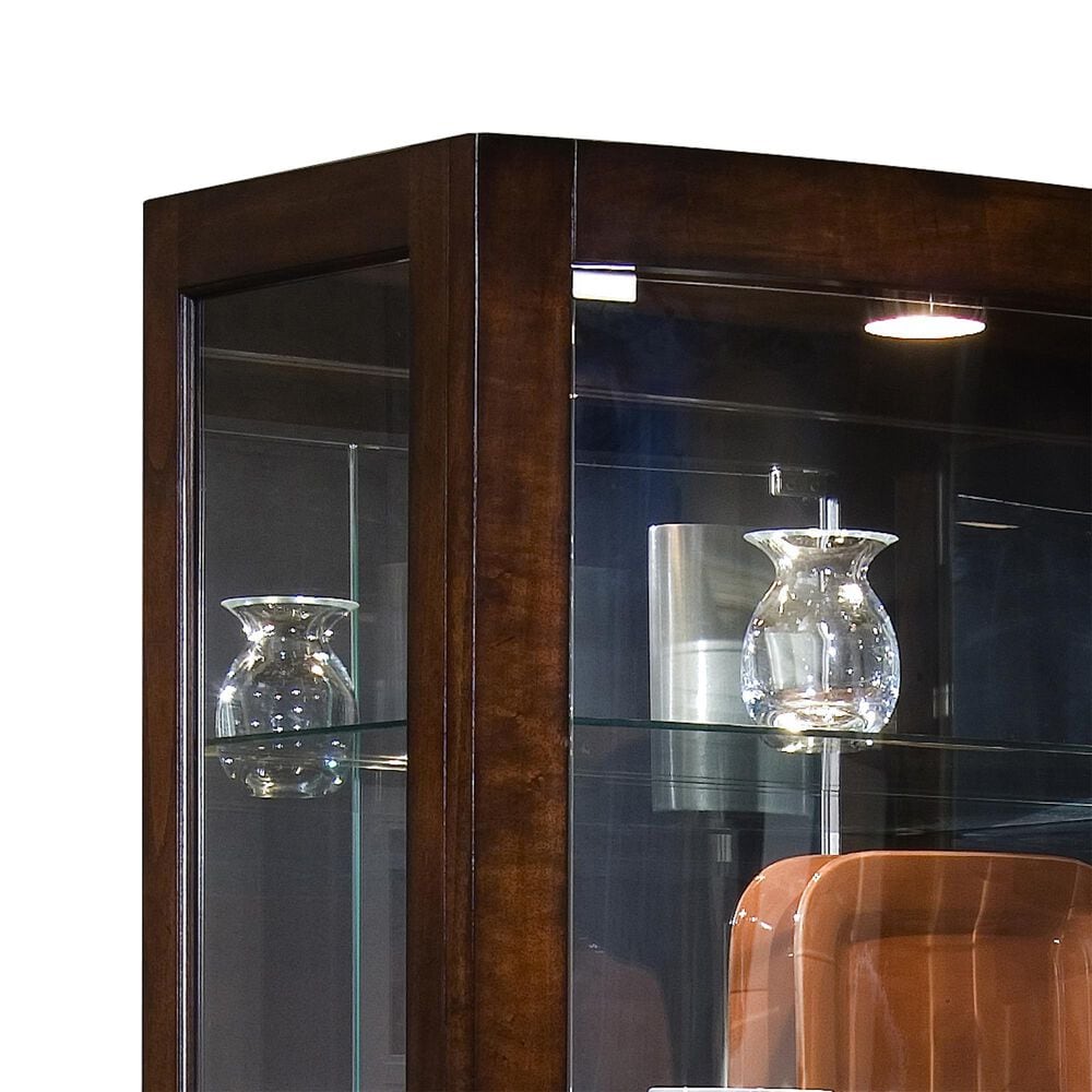 Chapel Hill 80&quot; Curio Cabinet in Mahogany Brown, , large