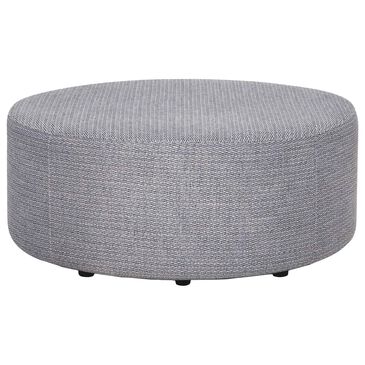 Moore Furniture Landry Round Ottoman in Landry Indigo, , large