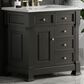 James Martin Vanities Brookfield 36" Single Bathroom Vanity in Black Onyx with 3 cm Ethereal Noctis Quartz Top and Rectangular Sink, , large