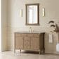 James Martin Kinnsden 48" Single Bathroom Vanity in Weathered Oak with 3 cm Victorian Silver Silestone Top, Rectangular Sink and FreePower Wireless Charger, , large