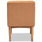Baxton Studio Daymond Side Chair with Tan Faux Leather in Walnut Brown, , large