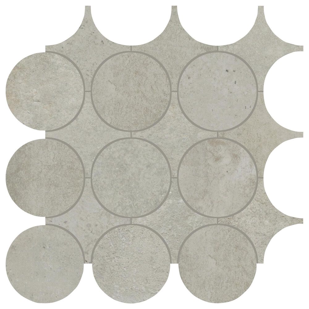 Dal-Tile Rekindle Light Grey 13.5&quot; x 13.5&quot; Canvas Dot Porcelain Mosaic Sheet, , large