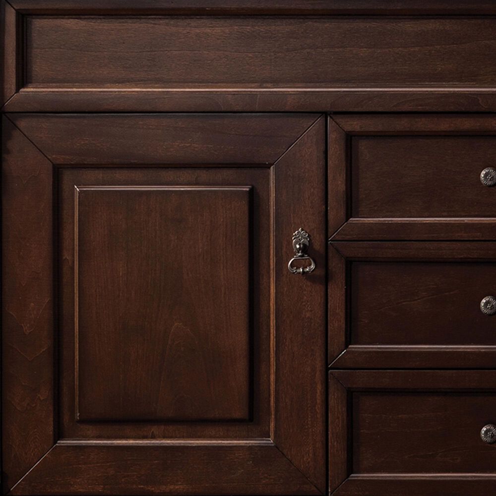 James Martin Vanities Brookfield 60&quot; Single Bathroom Vanity in Burnished Mahogany with 3 cm Lime Delight Quartz Top and Rectangular Sink, , large