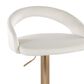 LumiSource Grotto Adjustable Bar Stool with White Velvet Upholstery in Gold (Set of 2), , large