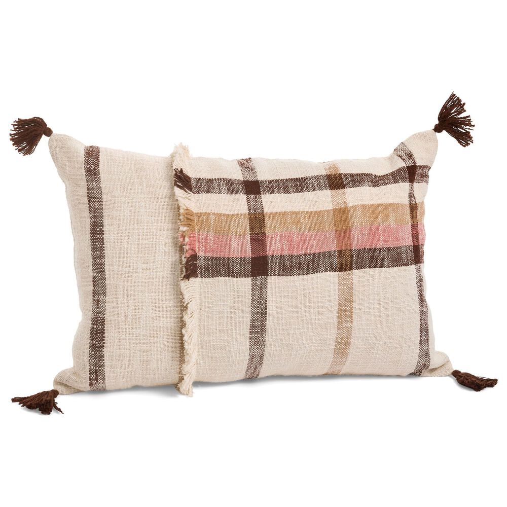 16" x 24" Lumbar Throw Pillow in Cream and Natural, , large