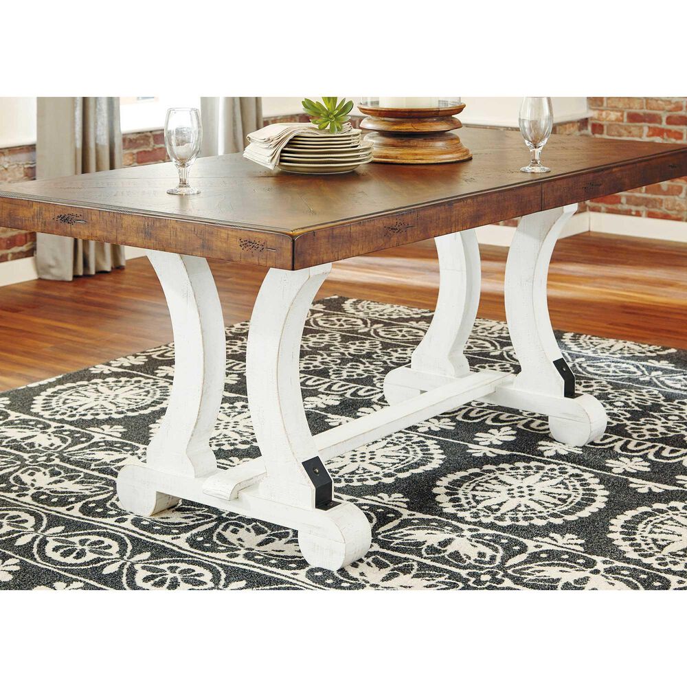 Ashley Valebeck Rectangular Dining Room Table in Vintage White and Brown, , large
