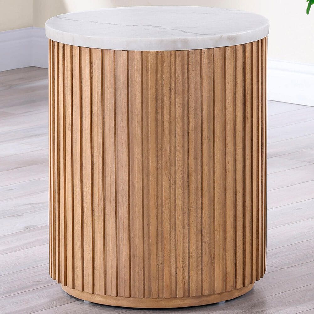 Crystal City Colvin End Table in Warm Toffee and White, , large