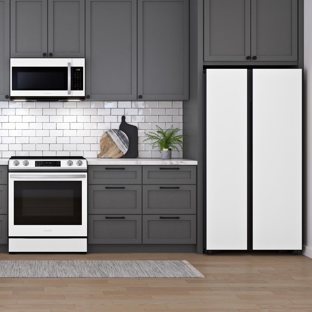 Samsung Bespoke Bespoke Side-by-Side Refrigerator &#40;28 cu. ft.&#41; with Beverage Center in White Glass, , large