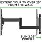 Secura Full Motion Wall Mount for 42" - 90" Flat-Panel TVs in Black, , large