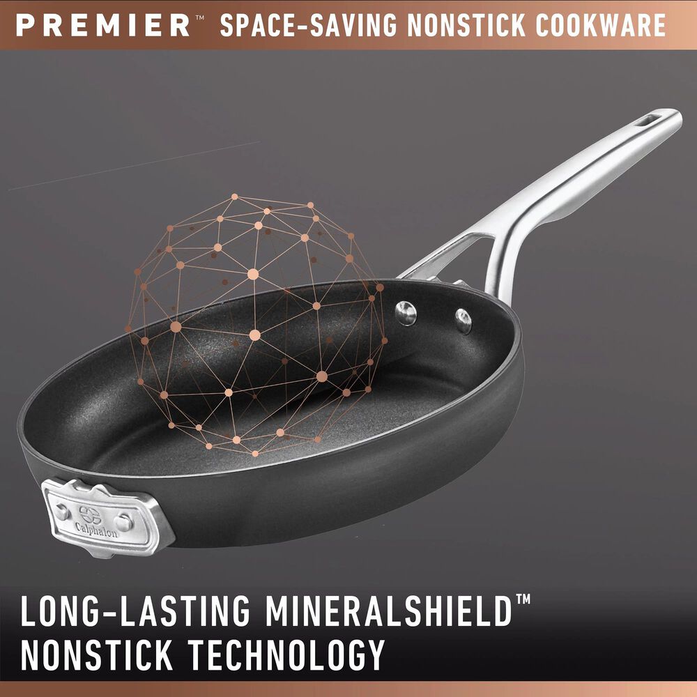Calphalon Premier Space-Saving 2.5qt Hard-Anodized Nonstick Sauce Pan w/ Lid, , large