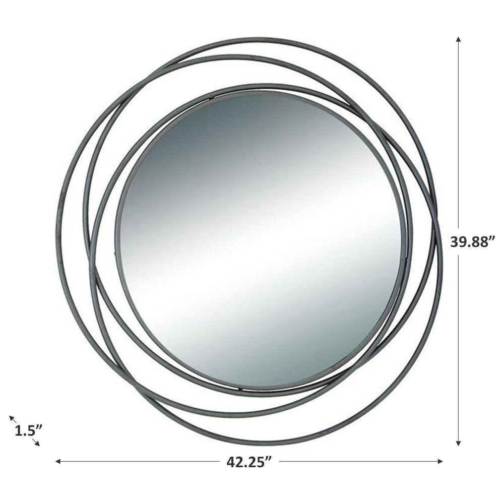 Maple and Jade Metal Round Wall Mirror, , large