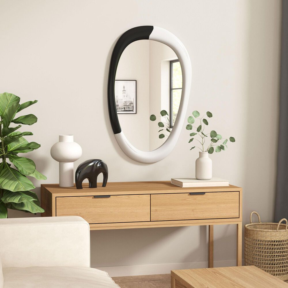 Zuo Modern Muna Wall Mirror in Black and White, , large