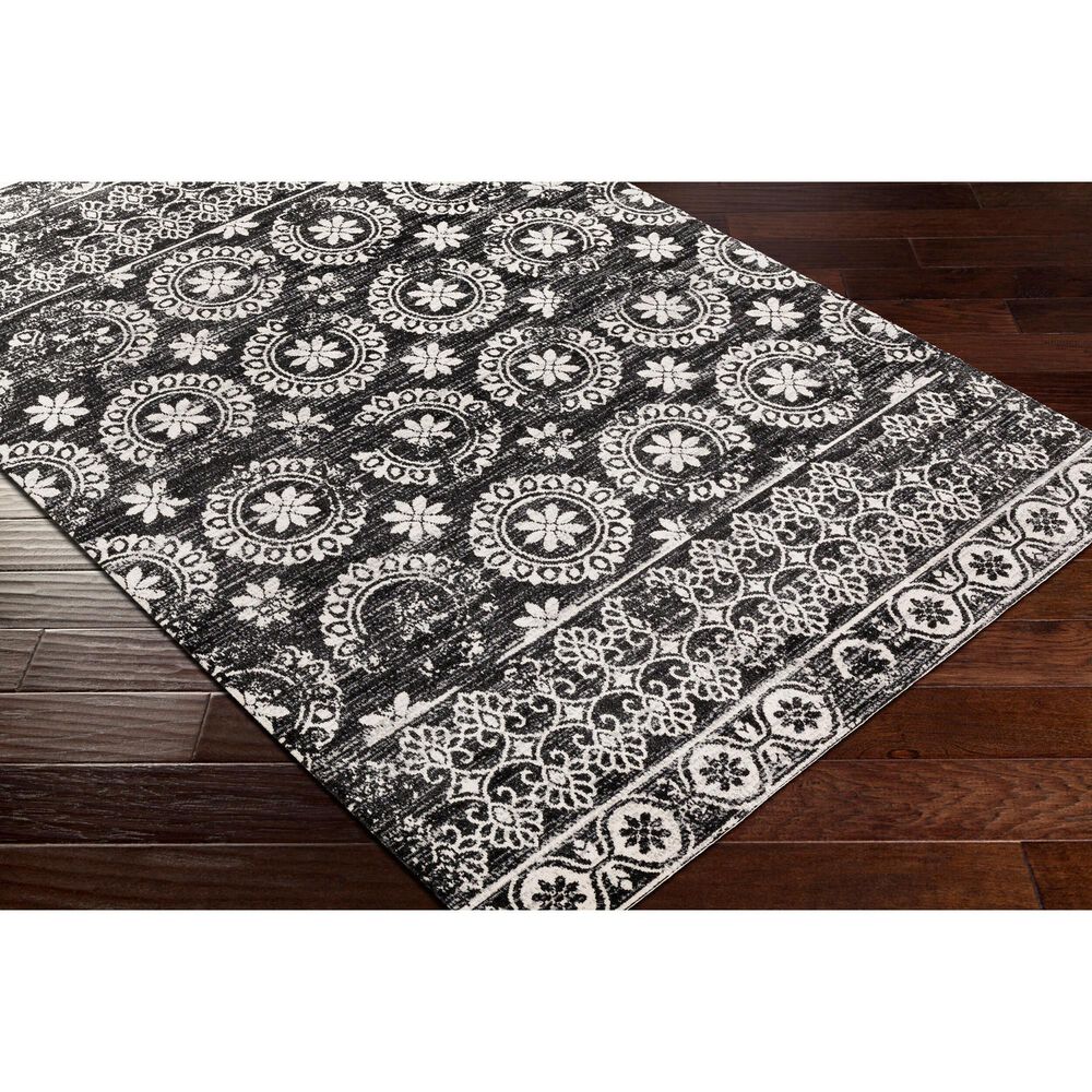 Surya Lavadora 2&#39;7&quot; x 7&#39;3&quot; Black, Gray and Light Gray Runner, , large