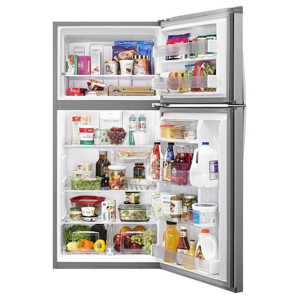 Whirlpool 19 Cu. Ft. Top-Freezer Refrigerator with LED Interior Lighting in Stainless Steel, , large