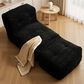 HOMLUX 2-Piece Bean Bag Chair and Ottoman in Black, , large