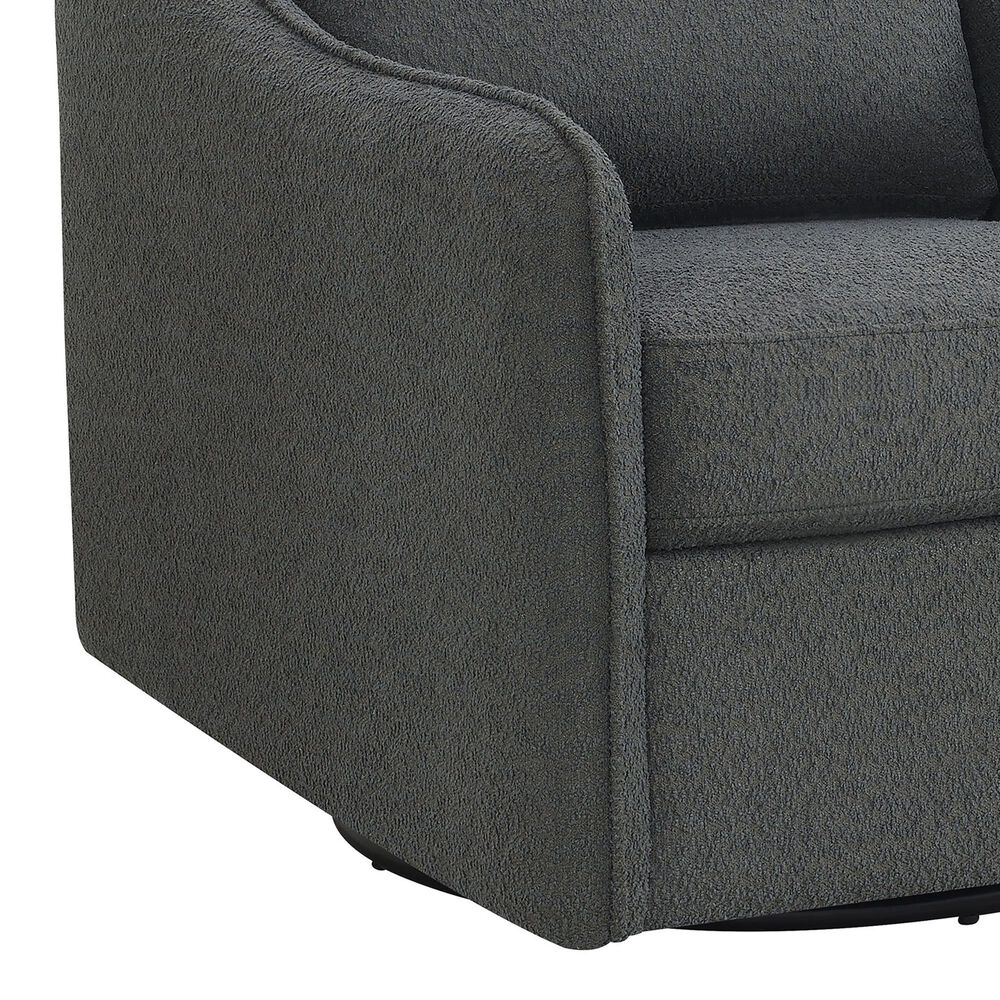 Pacific Landing Madia Swivel Glider Chair in Charcoal Grey, , large