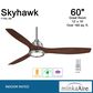 Minka-Aire Skyhawk 60" LED Ceiling Fan in Brushed Nickel, , large