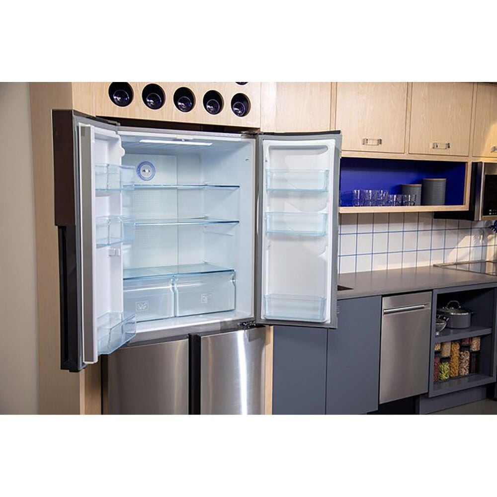 Haier 16.4 Cu. Ft. Counter Depth Quad Door Refrigerator in Stainless Steel, , large