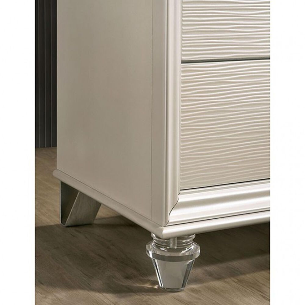 Furniture of America Allie 4-Piece Twin Bedroom Set in Pearl White, , large