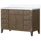 Lexora Home Laurel 48" Single Bathroom Vanity in Grey Oak with White Quartz Top and Rectangular Sink, , large