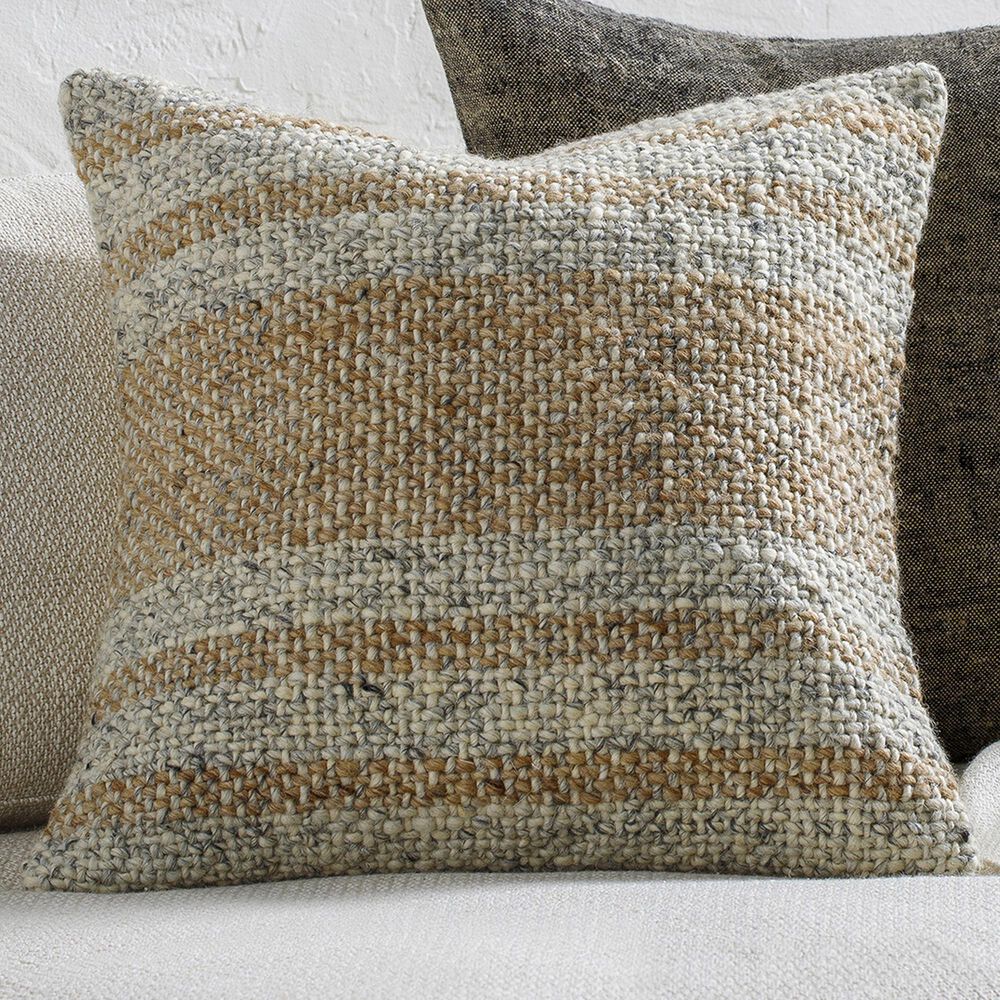 Surya Lesley 22&quot; x 22&quot; Throw Pillow in Tan and Beige, , large
