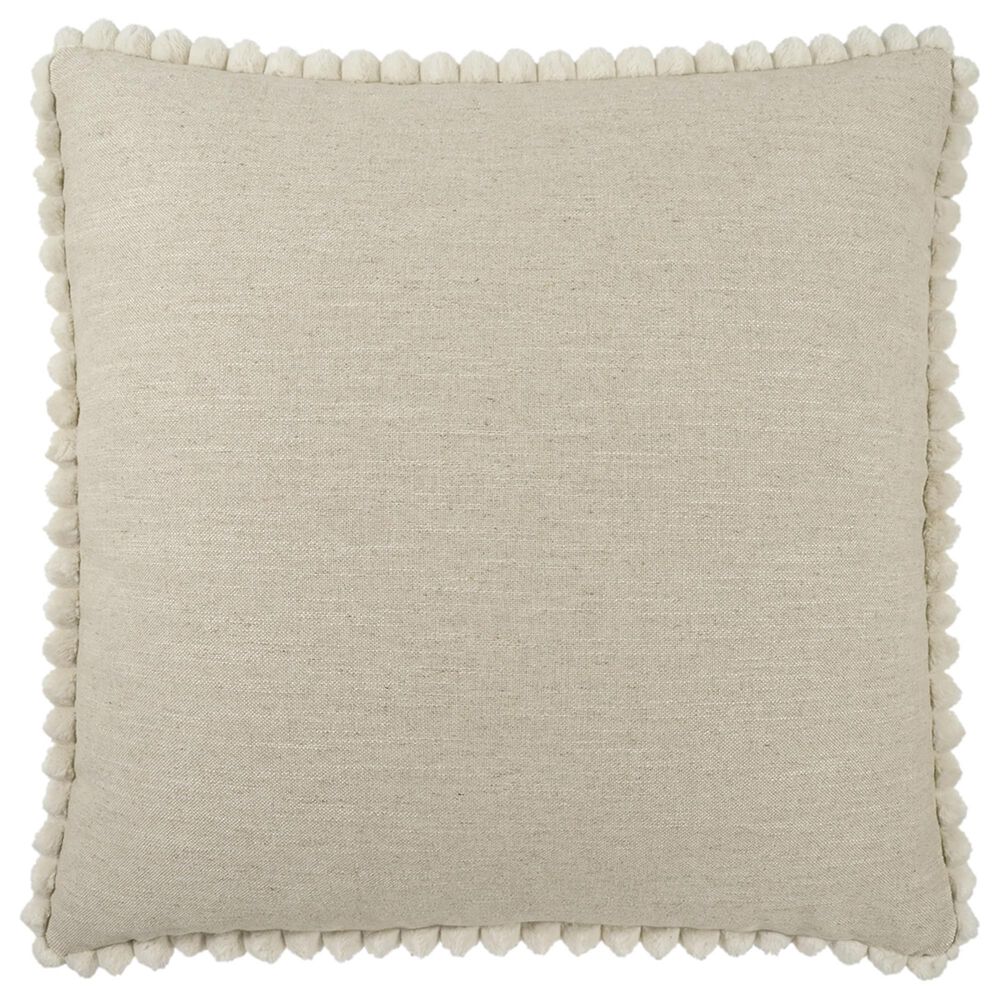 D.V.Kap Inc Pom Chic 24" x 24" Throw Pillow in Linen, , large