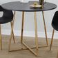 LumiSource Cosmo Round Dining Table in Gold and Black - Table Only, , large