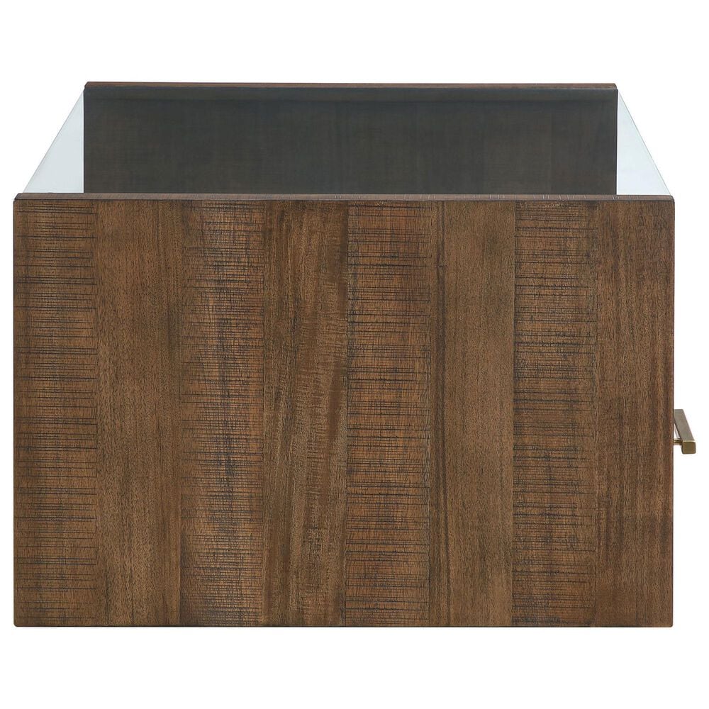 Crystal City Garland Castered Glass Top Coffee Table in Toffee, , large