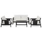 HOMLUX 4-Pieces Outdoor Conversation Set in White and Black, , large