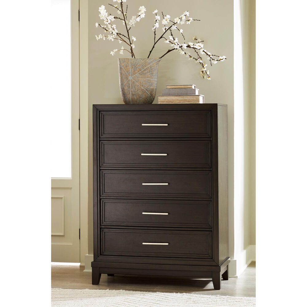 Ashley Neymorton 5-Drawer Chest in Dark Grayish Brown, , large