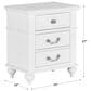 Elements International Direct Ship Annie 3-Drawer Nightstand in White, , large