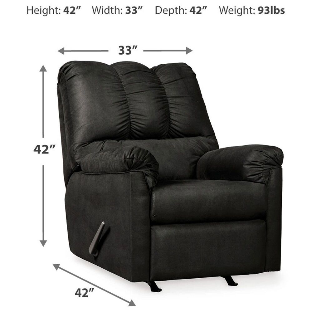 Ashley Darcy Manual Rocker Recliner in Black, , large