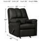 Ashley Darcy Manual Rocker Recliner in Black, , large