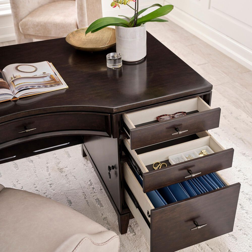 Riva Ridge Sutton Curved Executive Desk in French Roast, , large
