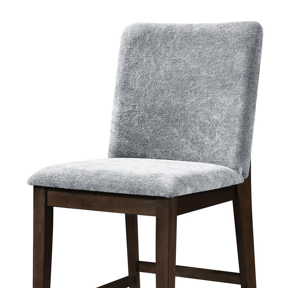 New Heritage Kody Counter Stool with Gray Upholstery in Dark Walnut, , large